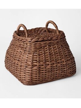 Threshold x Studio Mcgee Square Rattan Basket Dark Brown with Lid